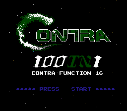 100 in 1 Contra Function 16 Title Screen